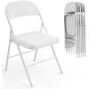 imageVINGLI 4 Pack Folding Chairs with Padded Seats Metal Frame with Pu Leather Seat ampamp Back Capacity 350 lbs Set of 4 BlackWhite