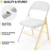 imageVINGLI 4 Pack Folding Chairs with Padded Seats Metal Frame with Pu Leather Seat ampamp Back Capacity 350 lbs Set of 4 BlackWhite