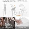 imageVINGLI 4 Pack Folding Chairs with Padded Seats Metal Frame with Pu Leather Seat ampamp Back Capacity 350 lbs Set of 4 BlackWhite