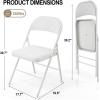 imageVINGLI 4 Pack Folding Chairs with Padded Seats Metal Frame with Pu Leather Seat ampamp Back Capacity 350 lbs Set of 4 BlackWhite