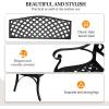 imageVINGLI 405quot Patio Garden BenchAnti Rust Cast Iron Cast Aluminum Frame for Outdoor Path Yard Lawn Work Entryway Decor Deck BlackBlack