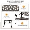 imageVINGLI 405quot Patio Garden BenchAnti Rust Cast Iron Cast Aluminum Frame for Outdoor Path Yard Lawn Work Entryway Decor Deck BlackBrown