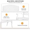 imageVINGLI 405quot Patio Garden BenchAnti Rust Cast Iron Cast Aluminum Frame for Outdoor Path Yard Lawn Work Entryway Decor Deck BlackWhite