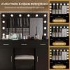 imageVINGLI 40quot Vanity Set with Lighted Mirror and StoolWhite Makeup Vanity Table Set with 9 Lights for WomenBedroom Makeup Dressing Table with 2 Drawers and StoolWhiteampampGoldGlass Top  Drawers Cabinets  Stool