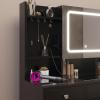 imageVINGLI 40quot Vanity Set with Lighted Mirror and StoolWhite Makeup Vanity Table Set with 9 Lights for WomenBedroom Makeup Dressing Table with 2 Drawers and StoolWhiteampampGoldGlass Top  5Drawers  Mirror Cabinet