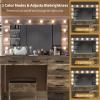 imageVINGLI 40quot Vanity Set with Lighted Mirror and StoolWhite Makeup Vanity Table Set with 9 Lights for WomenBedroom Makeup Dressing Table with 2 Drawers and StoolWhiteampampGoldGlass Top  7Drawers  Stool