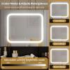 imageVINGLI 40quot Vanity Set with Lighted Mirror and StoolWhite Makeup Vanity Table Set with 9 Lights for WomenBedroom Makeup Dressing Table with 2 Drawers and StoolWhiteampampGold9Drawers  Mirror Cabinets