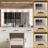 imageVINGLI 40quot Vanity Set with Lighted Mirror and StoolWhite Makeup Vanity Table Set with 9 Lights for WomenBedroom Makeup Dressing Table with 2 Drawers and StoolWhiteampampGoldGlass Top  Drawers Cabinets  Stool