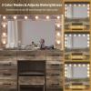 imageVINGLI 40quot Vanity Set with Lighted Mirror and StoolWhite Makeup Vanity Table Set with 9 Lights for WomenBedroom Makeup Dressing Table with 2 Drawers and StoolWhiteampampGoldGlass Top  9Drawers  Stool