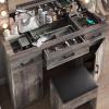 imageVINGLI 40quot Vanity Set with Lighted Mirror and StoolWhite Makeup Vanity Table Set with 9 Lights for WomenBedroom Makeup Dressing Table with 2 Drawers and StoolWhiteampampGoldGlass Top  Drawers Cabinets  Stool