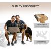 imageVINGLI 41quot Rustic Wooden Wheel Bench Outdoor Bench 2Person Patio Bench Wagon Slatted Seat Garden Benches for Outdoors 350lbs High Capacity Weather ResistanceWhite