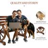 imageVINGLI 41quot Rustic Wooden Wheel Bench Outdoor Bench 2Person Patio Bench Wagon Slatted Seat Garden Benches for Outdoors 350lbs High Capacity Weather ResistanceRustic