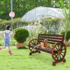 imageVINGLI 41quot Rustic Wooden Wheel Bench Outdoor Bench 2Person Patio Bench Wagon Slatted Seat Garden Benches for Outdoors 350lbs High Capacity Weather ResistanceRustic