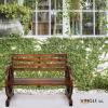 imageVINGLI 41quot Rustic Wooden Wheel Bench Outdoor Bench 2Person Patio Bench Wagon Slatted Seat Garden Benches for Outdoors 350lbs High Capacity Weather ResistanceRustic