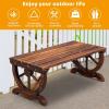 imageVINGLI 41quot Rustic Wooden Wheel Bench Outdoor Bench 2Person Patio Bench Wagon Slatted Seat Garden Benches for Outdoors 350lbs High Capacity Weather ResistanceRustic