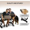imageVINGLI 41quot Rustic Wooden Wheel Bench Outdoor Bench 2Person Patio Bench Wagon Slatted Seat Garden Benches for Outdoors 350lbs High Capacity Weather ResistanceBlack