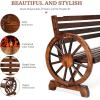imageVINGLI 41quot Rustic Wooden Wheel Bench Outdoor Bench 2Person Patio Bench Wagon Slatted Seat Garden Benches for Outdoors 350lbs High Capacity Weather ResistanceRustic