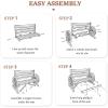 imageVINGLI 41quot Rustic Wooden Wheel Bench Outdoor Bench 2Person Patio Bench Wagon Slatted Seat Garden Benches for Outdoors 350lbs High Capacity Weather ResistanceRustic