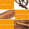 imageVINGLI 41quot Rustic Wooden Wheel Bench Outdoor Bench 2Person Patio Bench Wagon Slatted Seat Garden Benches for Outdoors 350lbs High Capacity Weather ResistanceRustic