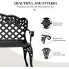 imageVINGLI 425quot Outdoor Bench Antique Cast Aluminum Front Porch Bench Metal Garden Benches Cast Iron Benches 23 People Seating BlackBlack