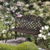 imageVINGLI 425quot Outdoor Bench Antique Cast Aluminum Front Porch Bench Metal Garden Benches Cast Iron Benches 23 People Seating BlackBronze