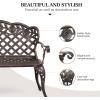 imageVINGLI 425quot Outdoor Bench Antique Cast Aluminum Front Porch Bench Metal Garden Benches Cast Iron Benches 23 People Seating BlackBronze