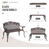 imageVINGLI 425quot Outdoor Bench Antique Cast Aluminum Front Porch Bench Metal Garden Benches Cast Iron Benches 23 People Seating BlackBronze
