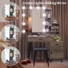 imageVINGLI 433quot Vanity Desk with Sliding Mirror ampamp Lights ampamp Charging Station ampamp 5Drawers ampamp Shelves Farmhouse Modern Makeup Vanity Set with Stool for BedroomOak  2Drawers