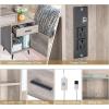 imageVINGLI 433quot Vanity Desk with Sliding Mirror ampamp Lights ampamp Charging Station ampamp 5Drawers ampamp Shelves Farmhouse Modern Makeup Vanity Set with Stool for BedroomOak  2Drawers