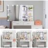 imageVINGLI 433quot Vanity Desk with Sliding Mirror ampamp Lights ampamp Charging Station ampamp 5Drawers ampamp Shelves Farmhouse Modern Makeup Vanity Set with Stool for BedroomWhite  5Drawers
