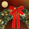 imageVINGLI 48 Inch Prelit Artificial Christmas Wreath Ourdoor Christmas Wreath Decorations with 150 LED Lights and 450 PVC Branch Tips for Garage Xmas Door Wreath wBow Pine Cones Ornaments Plugin