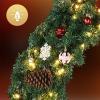 imageVINGLI 48 Inch Prelit Artificial Christmas Wreath Ourdoor Christmas Wreath Decorations with 150 LED Lights and 450 PVC Branch Tips for Garage Xmas Door Wreath wBow Pine Cones Ornaments Plugin