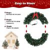 imageVINGLI 48 Inch Prelit Artificial Christmas Wreath Ourdoor Christmas Wreath Decorations with 150 LED Lights and 450 PVC Branch Tips for Garage Xmas Door Wreath wBow Pine Cones Ornaments Plugin