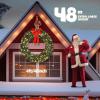 imageVINGLI 48 Inch Prelit Artificial Christmas Wreath Ourdoor Christmas Wreath Decorations with 150 LED Lights and 450 PVC Branch Tips for Garage Xmas Door Wreath wBow Pine Cones Ornaments Plugin