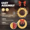 imageVINGLI 48 Inch Prelit Large Christmas Wreath Outdoor Christmas Wreath with 315 LED Lights for Garage Windows Christmas Door Wreath Decorations with Red Bow Timer Remote Control Plugin GoldGold