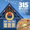 imageVINGLI 48 Inch Prelit Large Christmas Wreath Outdoor Christmas Wreath with 315 LED Lights for Garage Windows Christmas Door Wreath Decorations with Red Bow Timer Remote Control Plugin GoldGold