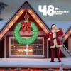 imageVINGLI 48 Inch Prelit Large Christmas Wreath Outdoor Christmas Wreath with 315 LED Lights for Garage Windows Christmas Door Wreath Decorations with Red Bow Timer Remote Control Plugin GoldGreen