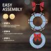 imageVINGLI 48 Inch Prelit Large Christmas Wreath Outdoor Christmas Wreath with 315 LED Lights for Garage Windows Christmas Door Wreath Decorations with Red Bow Timer Remote Control Plugin GoldWhite