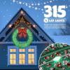 imageVINGLI 48 Inch Prelit Large Christmas Wreath Outdoor Christmas Wreath with 315 LED Lights for Garage Windows Christmas Door Wreath Decorations with Red Bow Timer Remote Control Plugin GoldGreen