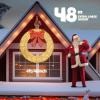 imageVINGLI 48 Inch Prelit Large Christmas Wreath Outdoor Christmas Wreath with 315 LED Lights for Garage Windows Christmas Door Wreath Decorations with Red Bow Timer Remote Control Plugin GoldGold