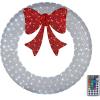 imageVINGLI 48 Inch Prelit Large Christmas Wreath Outdoor Christmas Wreath with 315 LED Lights for Garage Windows Christmas Door Wreath Decorations with Red Bow Timer Remote Control Plugin GoldWhite