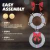 imageVINGLI 48 Inch Prelit Large Christmas Wreath Outdoor Christmas Wreath with 315 LED Lights for Garage Windows Christmas Door Wreath Decorations with Red Bow Timer Remote Control Plugin GoldWhite