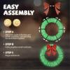 imageVINGLI 48 Inch Prelit Large Christmas Wreath Outdoor Christmas Wreath with 315 LED Lights for Garage Windows Christmas Door Wreath Decorations with Red Bow Timer Remote Control Plugin GoldGreen