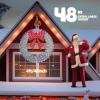 imageVINGLI 48 Inch Prelit Large Christmas Wreath Outdoor Christmas Wreath with 315 LED Lights for Garage Windows Christmas Door Wreath Decorations with Red Bow Timer Remote Control Plugin GoldWhite