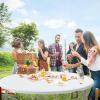 imageVINGLI 48quot Round BiFolding Commercial Table 4 Feet Portable Plastic Dining Card Table for Kitchen or Outdoor Party Wedding Event 1Pack1