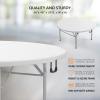 imageVINGLI 48quot Round BiFolding Commercial Table 4 Feet Portable Plastic Dining Card Table for Kitchen or Outdoor Party Wedding Event 1Pack1