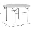 imageVINGLI 48quot Round BiFolding Commercial Table 4 Feet Portable Plastic Dining Card Table for Kitchen or Outdoor Party Wedding Event 1Pack1