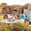 imageVINGLI 48quot Round BiFolding Commercial Table 4 Feet Portable Plastic Dining Card Table for Kitchen or Outdoor Party Wedding Event 1Pack1