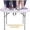 imageVINGLI 48quot Round BiFolding Commercial Table 4 Feet Portable Plastic Dining Card Table for Kitchen or Outdoor Party Wedding Event 1Pack1