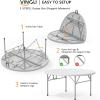 imageVINGLI 48quot Round BiFolding Commercial Table 4 Feet Portable Plastic Dining Card Table for Kitchen or Outdoor Party Wedding Event 1Pack1